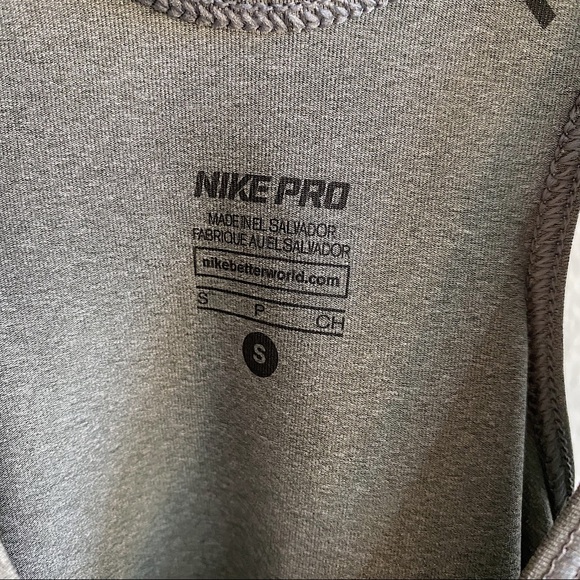 Nike pro Athletic dri-fit grey logo tank top small - Picture 4 of 5